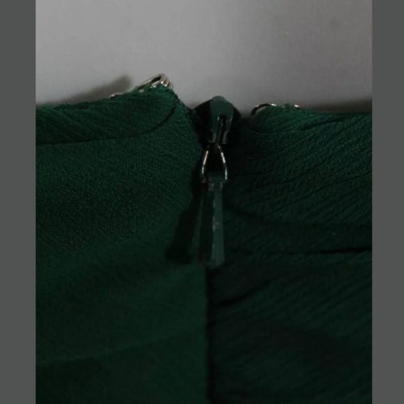 Badgley Mischka Designer Green Chiffon Gown Sweetheart Neckline - Picture 6 of 12